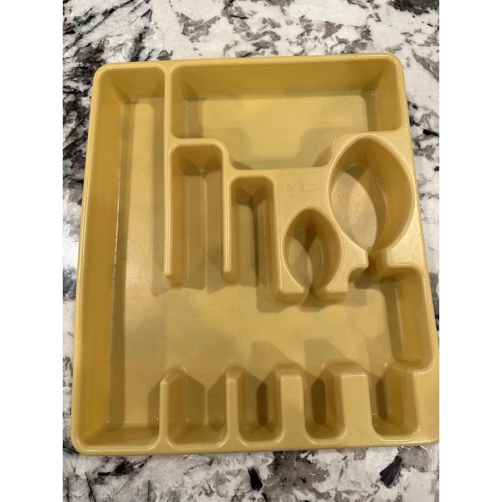 Rubbermaid Vintage 2922 Yellow Gold Silverware Tray Separator Utensil Holder